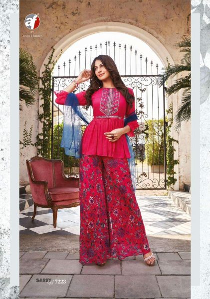 Af Stock Out Launched Sassy Girl Vol 3 Fancy Short Kurti Palazzo With Dupatta Festive Collection 7223 