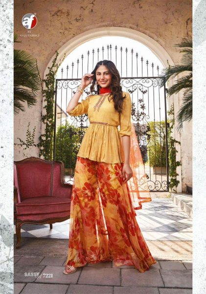 Af Stock Out Launched Sassy Girl Vol 3 Fancy Short Kurti Palazzo With Dupatta Festive Collection 7221