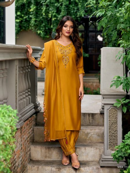 Afghani By Lily And Lali Designer Readymade Suits in Yellow Colour Readymade Suit