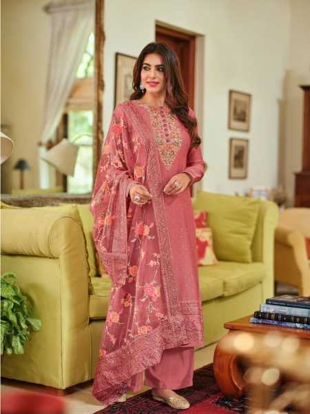 Eba lifestyle nyra maheshwari unstitch pink suit Unstitched Suit