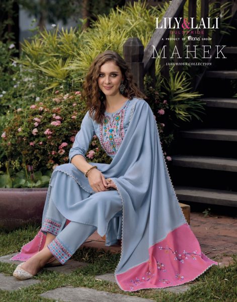 Lily And Lali Mahek Designer Kurti pant with Dupatta Collection 11701 Kurti & Gown