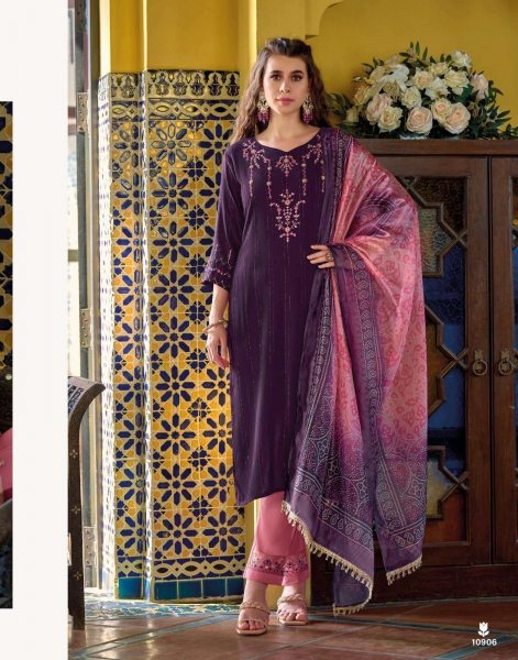 Lily & Lali Bandhej Series 10906 Viscose Rayon Readymade Suit Kurti & Gown