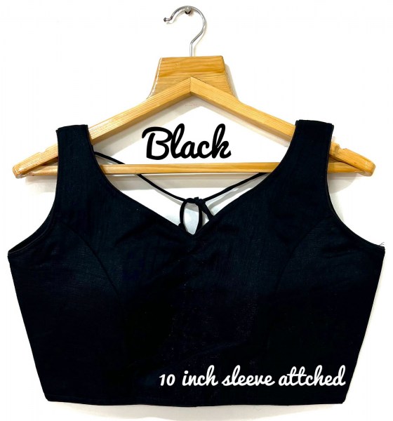 Milan Silk V Neck Blouse In Black Colour Silk Blouse