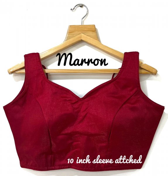 Milan Silk V Neck Blouse In Maroon Colour Blouses