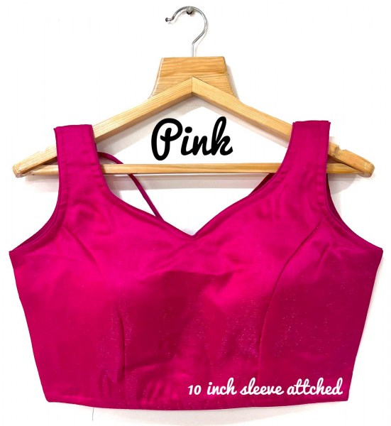 Milan Silk V Neck Blouse In Pink Colour Blouses