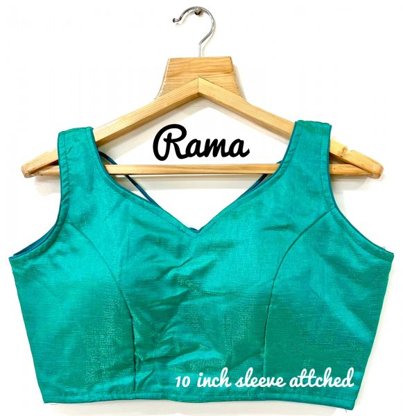 Milan Silk V Neck Blouse In Rama Colour Silk Blouse