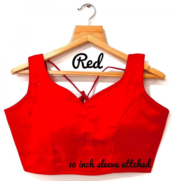 Milan Silk V Neck Blouse In Red Colour Silk Blouse