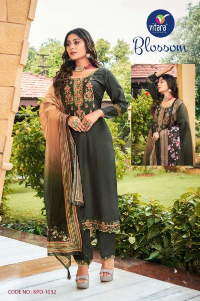 Presents beautiful Vitara Blossom dresses in Green Colour Salwar Suit